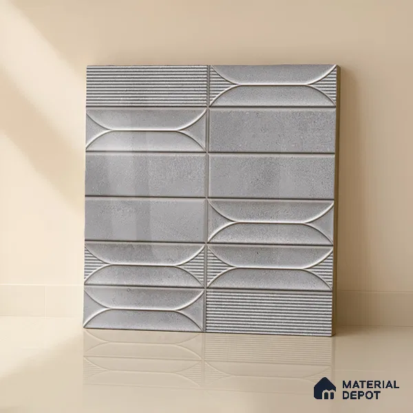 Faux Subway  Tile TL 07239 B Boat 1006 1 ft x 1 ft Ceramic Glossy Finish - 9 mm  | 2 mm Spacer is Mandatory | Please Expect a Slight Variation of Pattern (Sample)